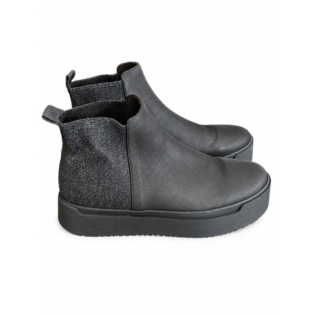 Eileen Fisher Womens Black Platform Chelsea Ankle Boots Size 9.5